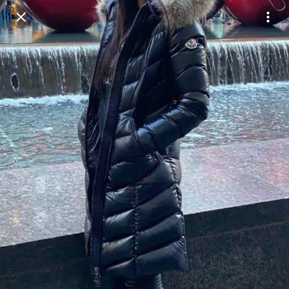 Authentic monclear, long winter coat with fur